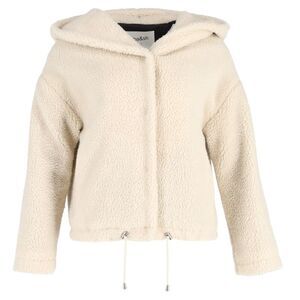 Ba&Sh Hooded Jacket in Cream Sherpa Fleece